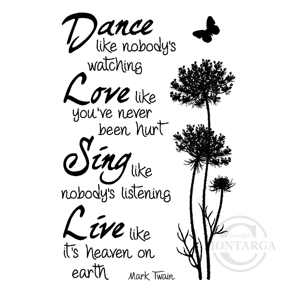 2841 GG - Dance Like Wording Rubber Stamp