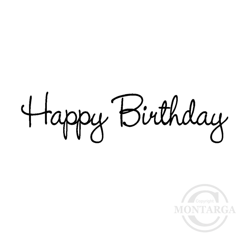 2845 B - Happy Birthday Wording Rubber Stamp