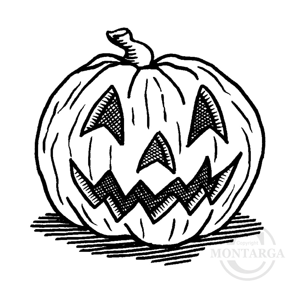 2915 C - Jack-O-Lantern Pumpkin Rubber Stamp