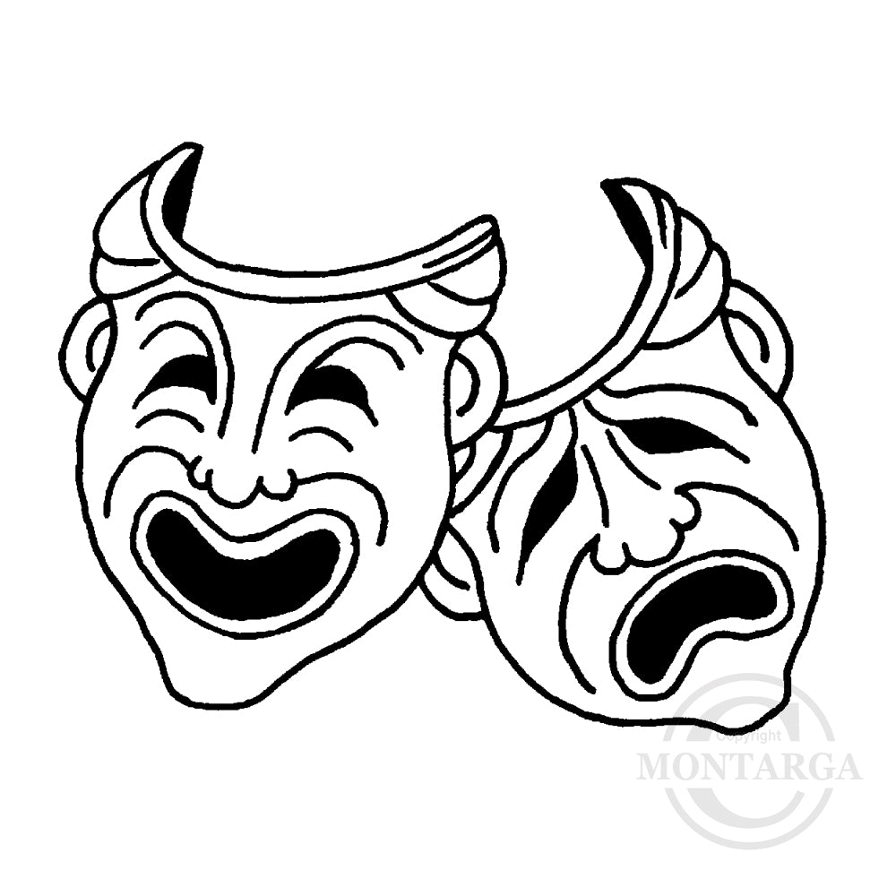 2918 D - Masks Rubber Stamp