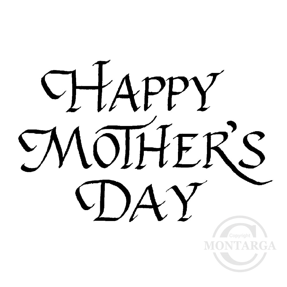 2922 F - Mother's Day Wording Rubber Stamp