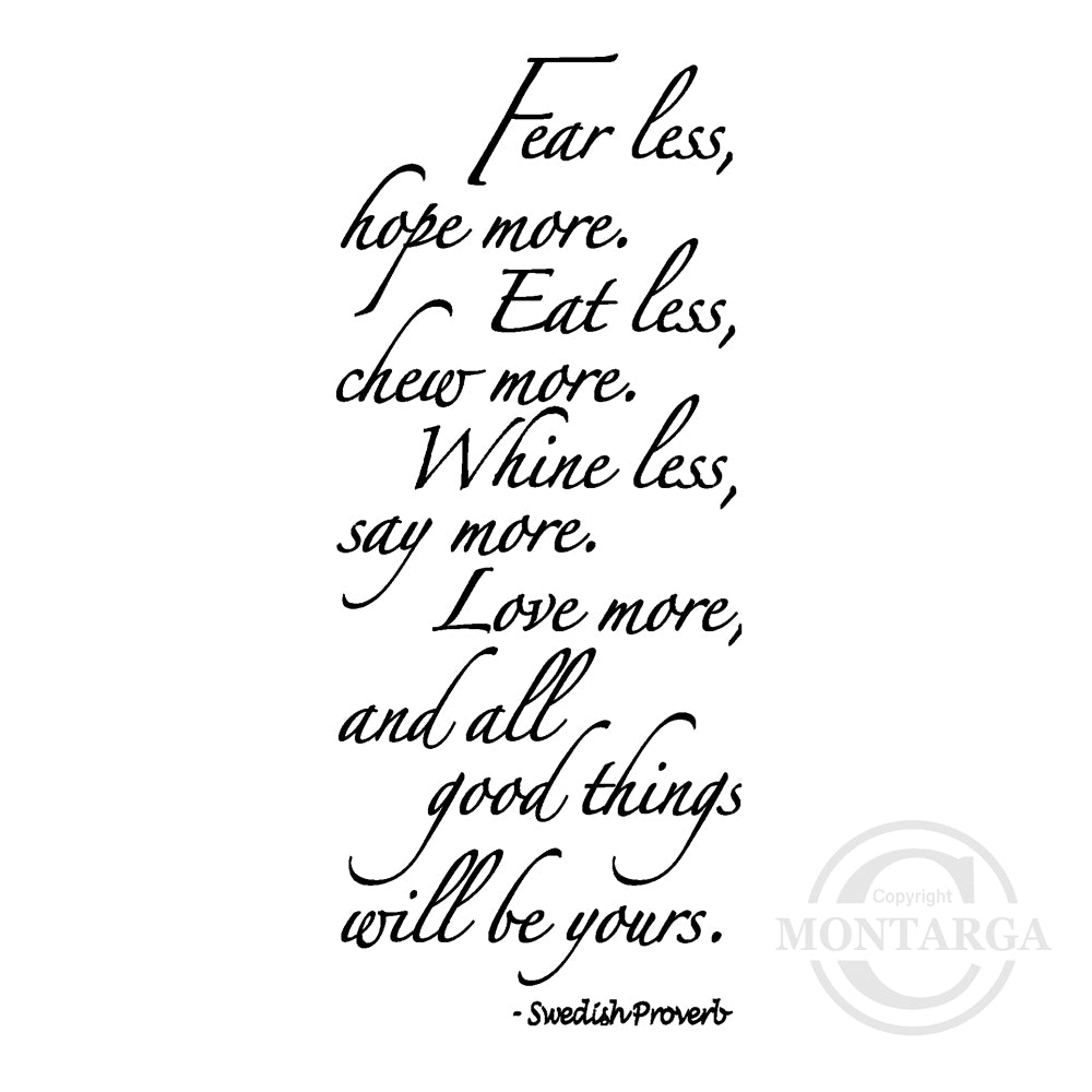 2958 FF - Fear Less Wording Rubber Stamp