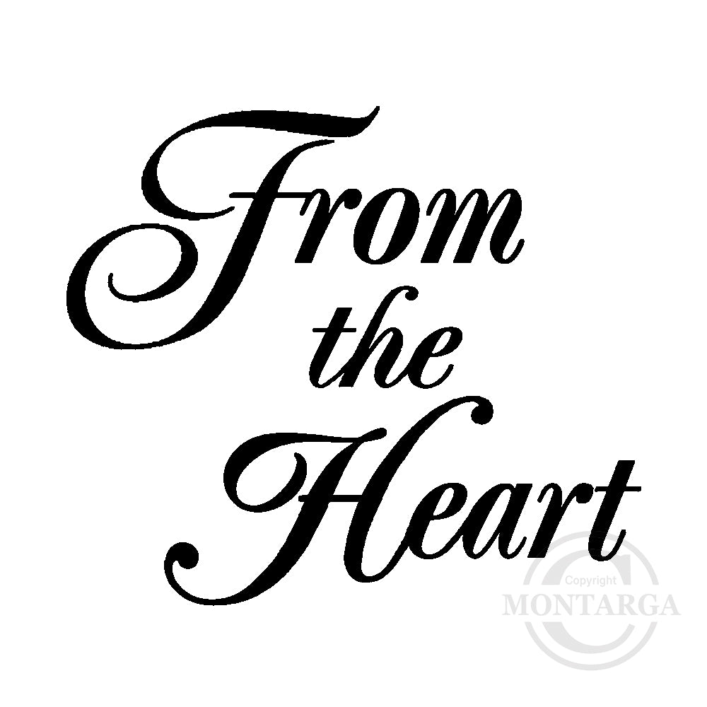2977 C - From The Heart Wording Rubber Stamp