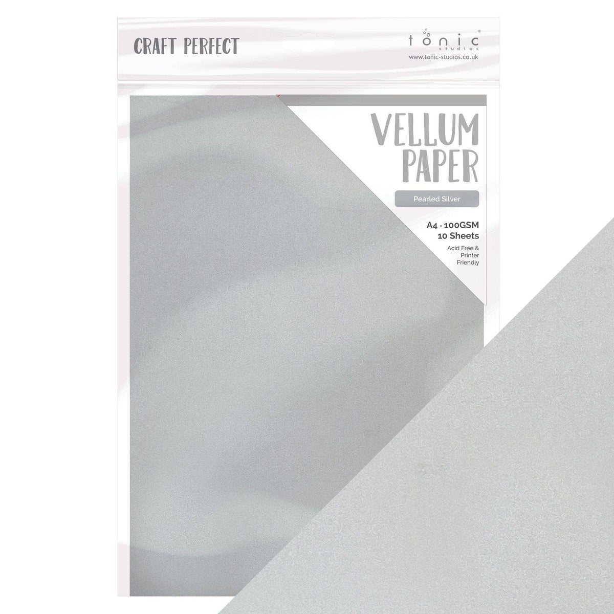 Tonic Studios Vellum Paper - Pearled Silver 9998E