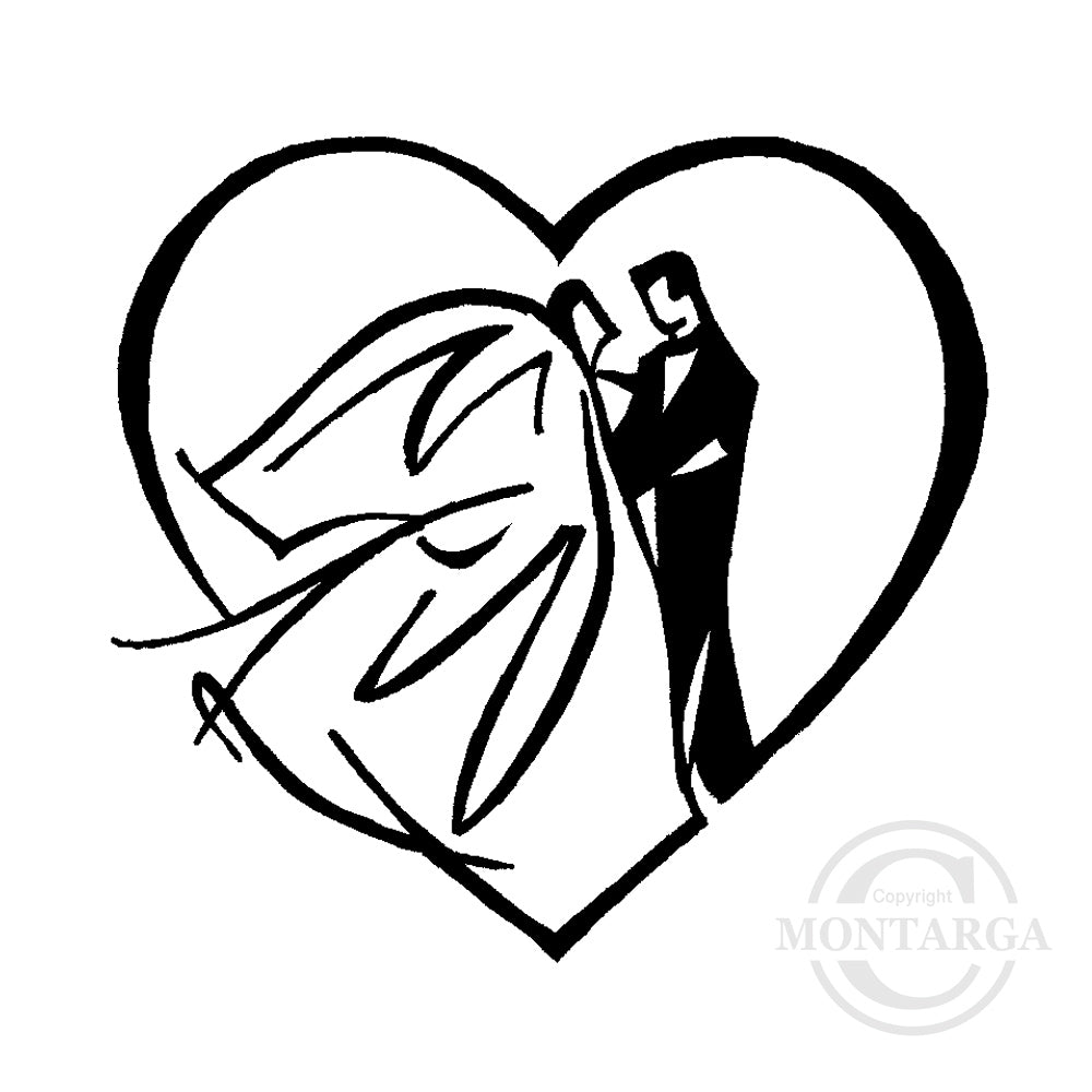 3002 C - Wedding Couple Rubber Stamps