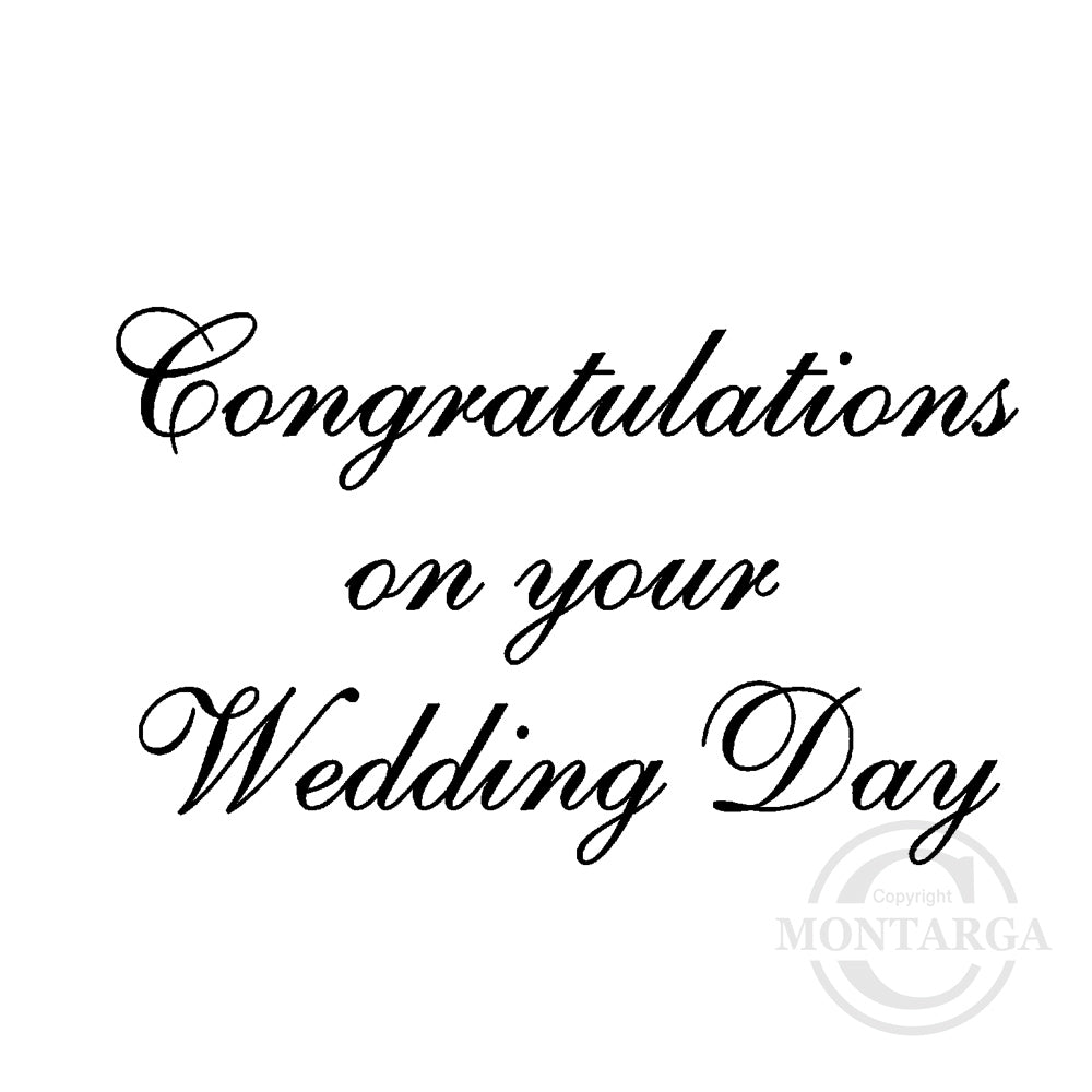 3010 E - Congratulations Wedding Day Wording Rubber Stamp