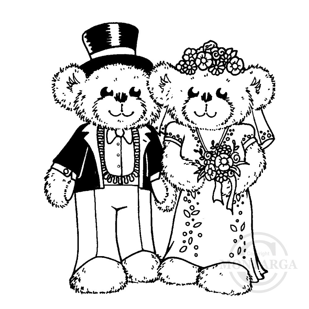 3014 G - Wedding Bears Rubber Stamp