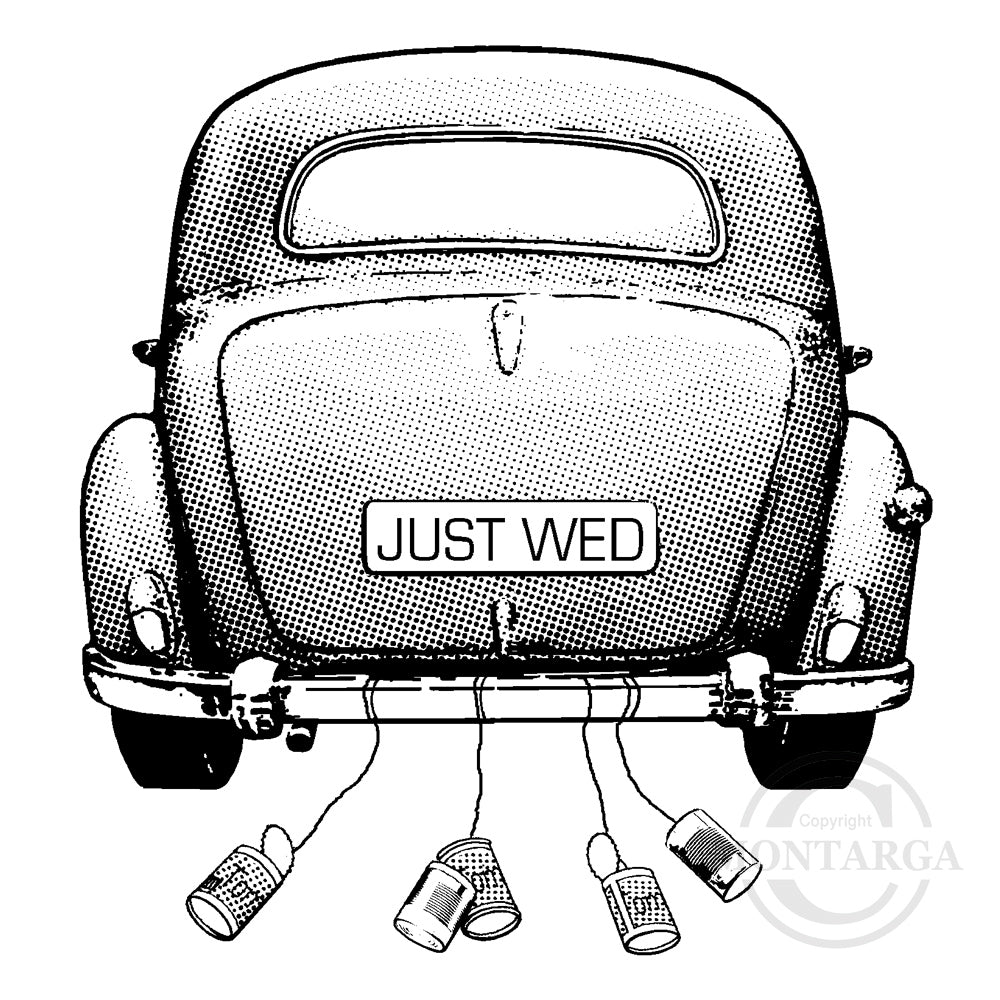 3036 G - Wedding Car Wording Rubber Stamp