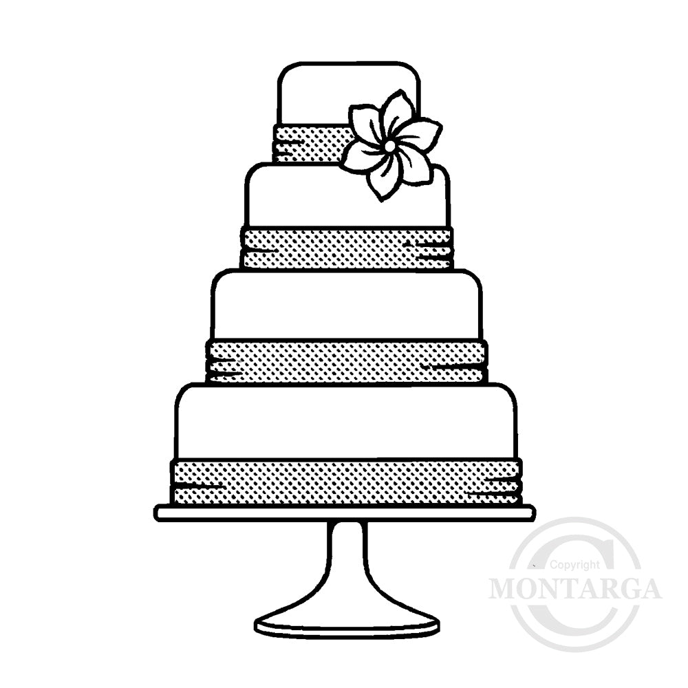 3041 E - Wedding Cake Rubber Stamp