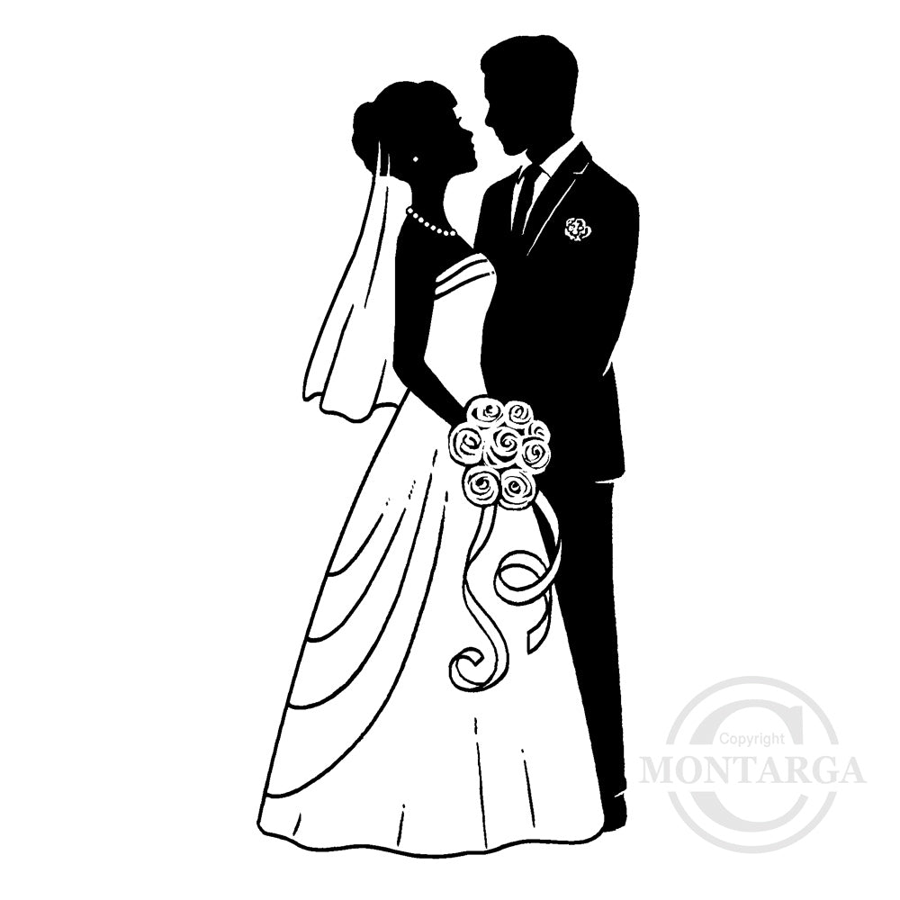 3043 FF - Wedding Couple Rubber Stamp