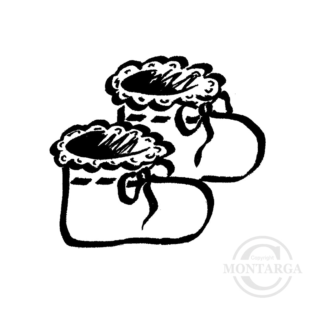 3109 A - Booties Rubber Stamp