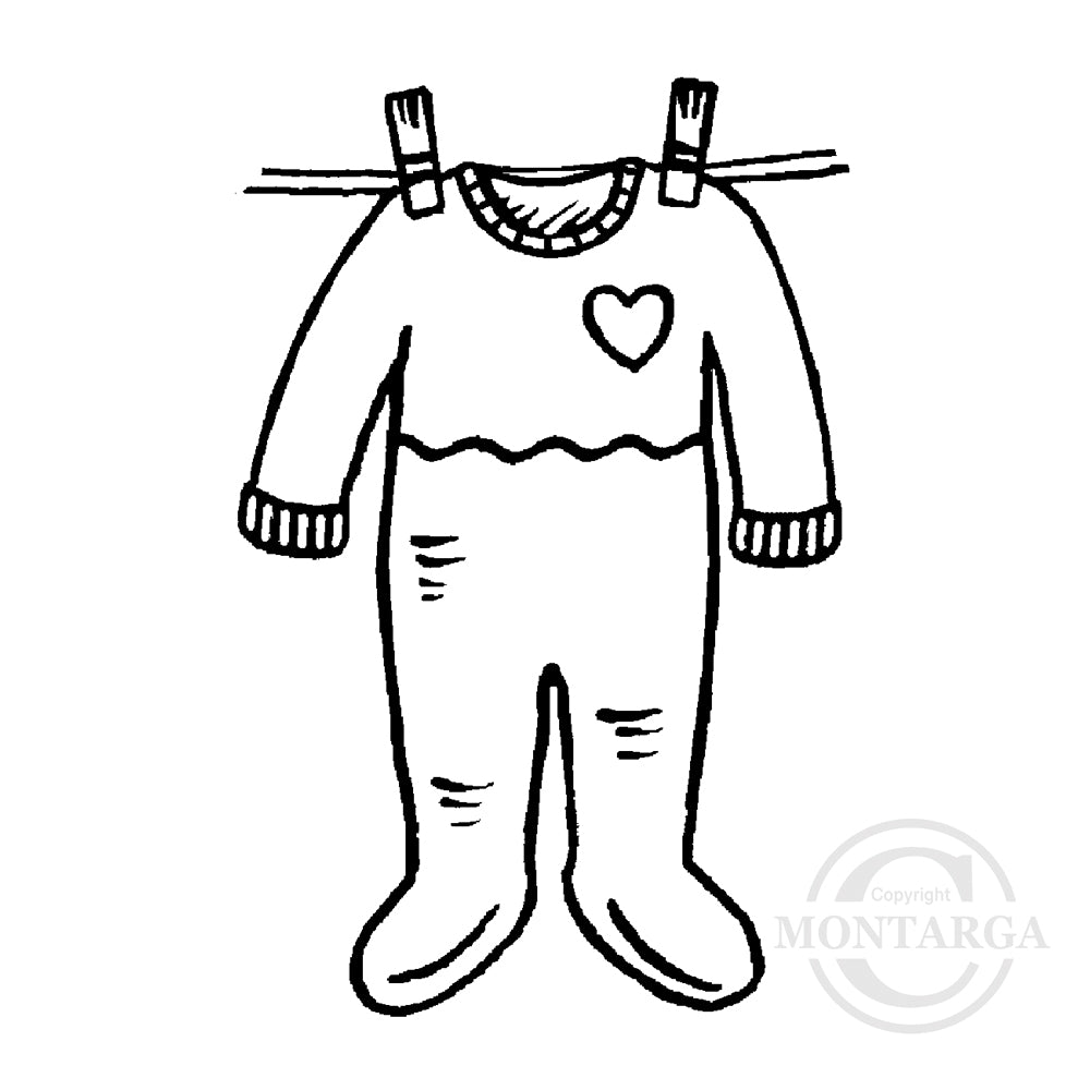 3115 E Baby Onesie Rubber Stamp