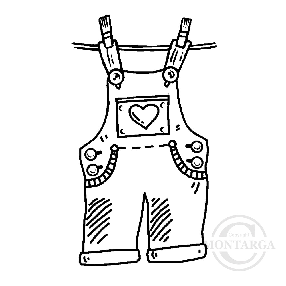3118 E - Overalls Rubber Stamp
