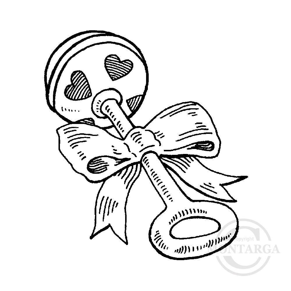 3123 A, C or F - Rattle Rubber Stamp