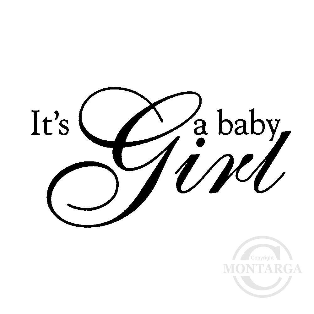 3128 B - Baby Girl Wording Rubber Stamp