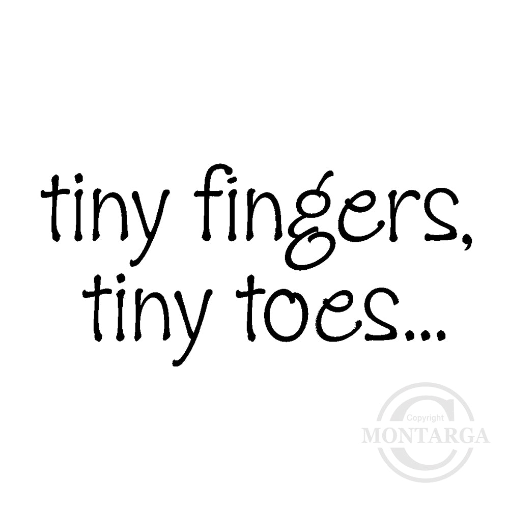 3137 B - Tiny Fingers Wording Rubber Stamp