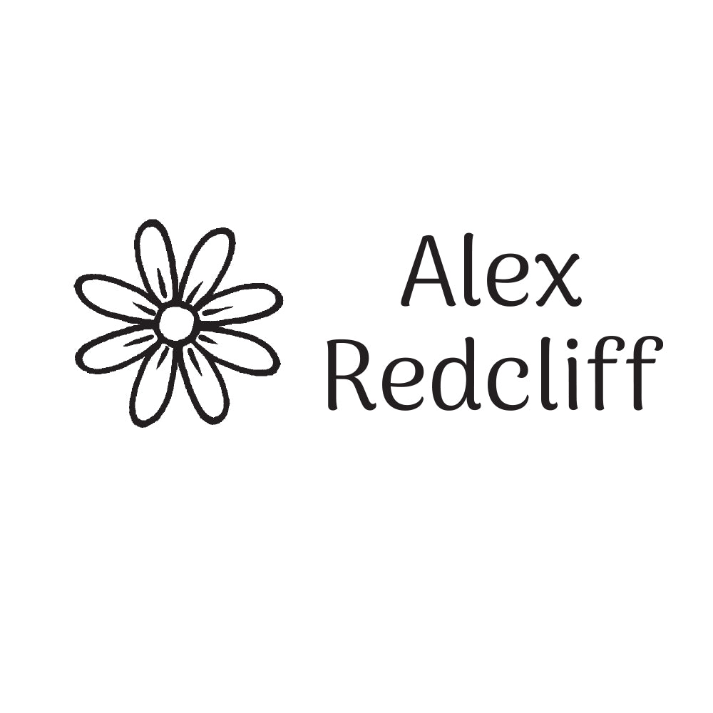 3225 B Flower Head - Personalised Name Rubber Stamp
