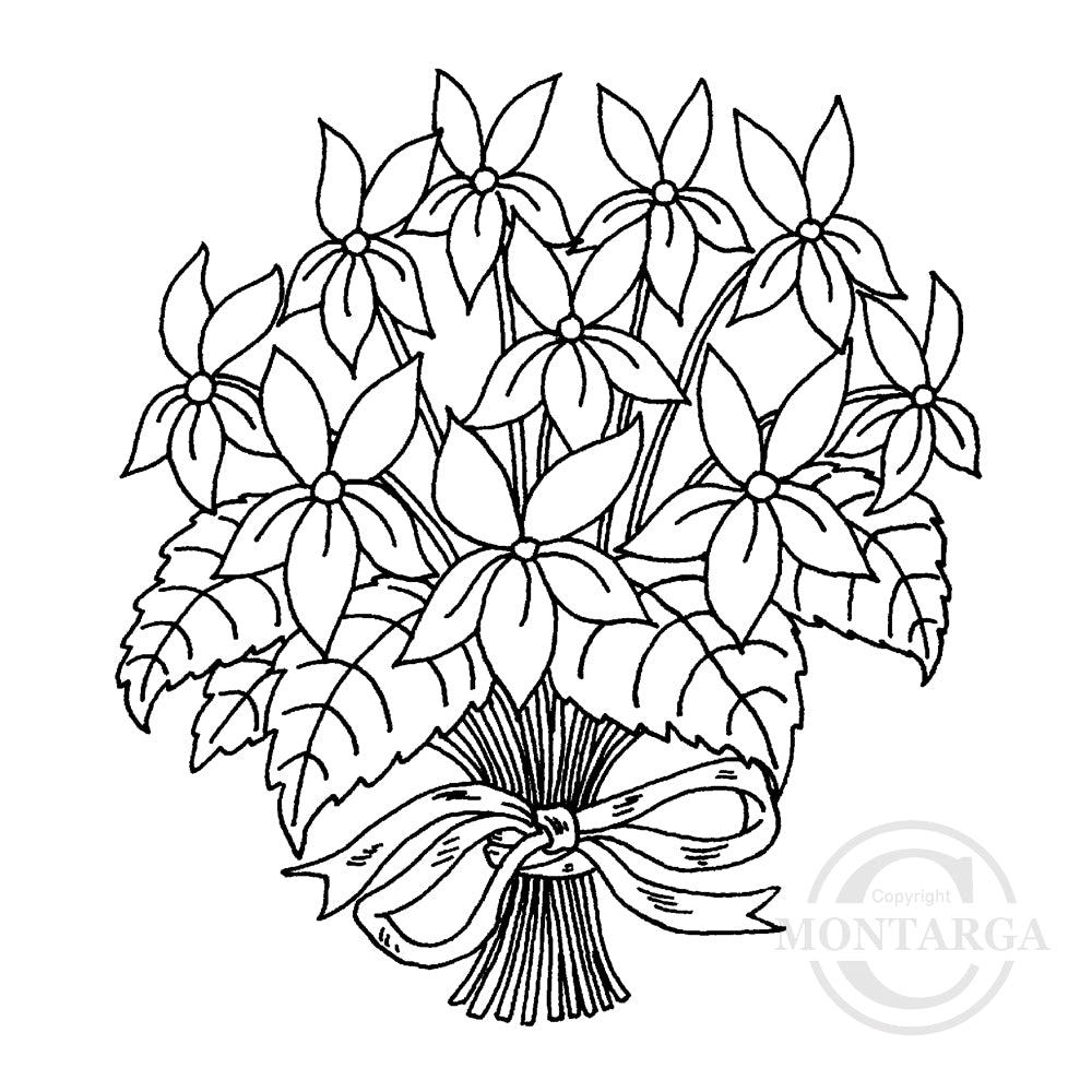 3227 G - Violets Rubber Stamp