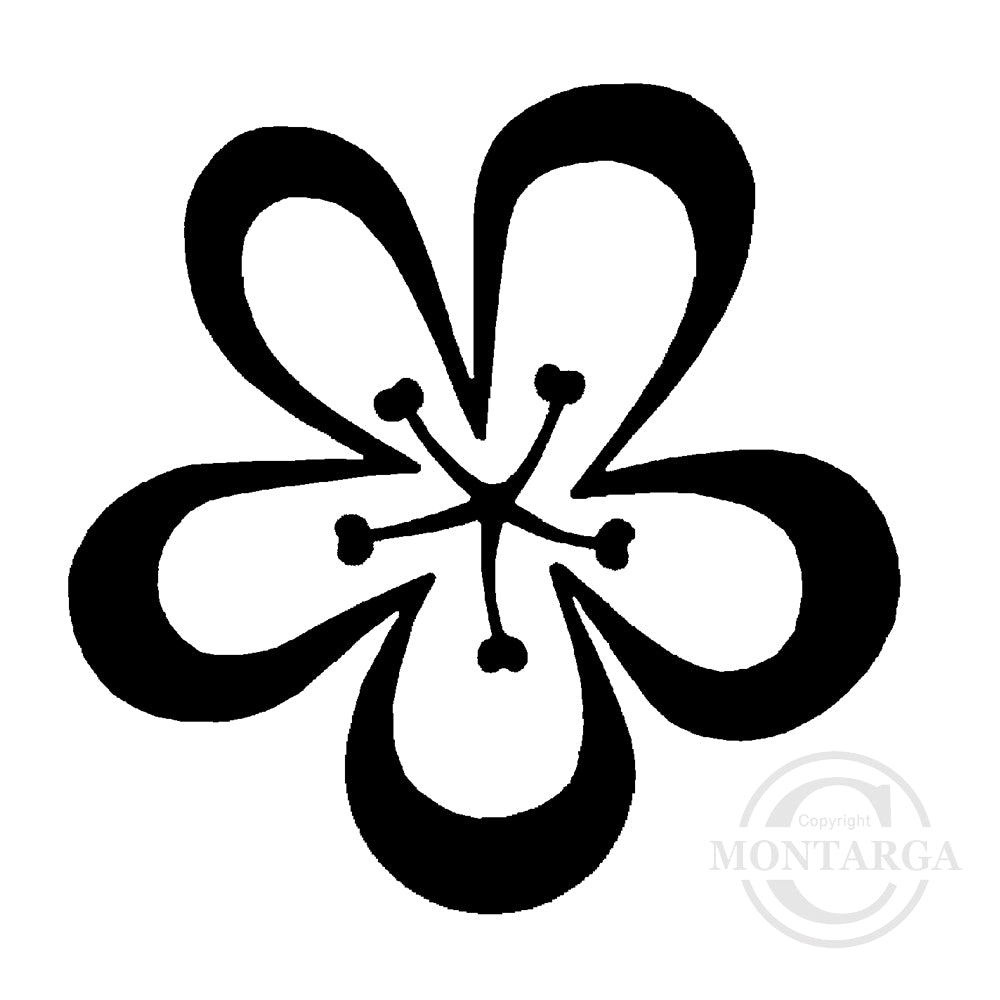 3228 C - Flower Head Rubber Stamp