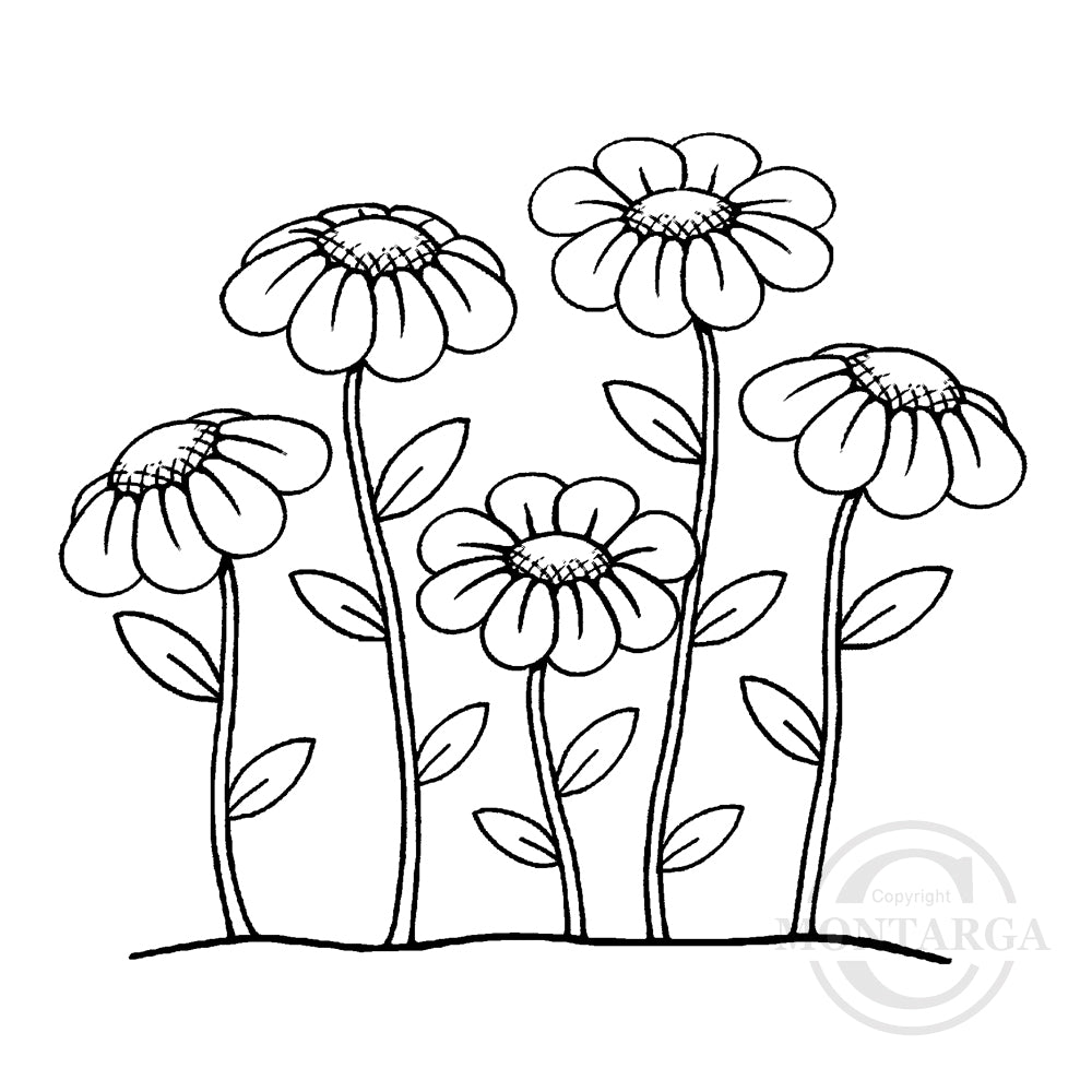 3230 G - Daisies Rubber Stamp