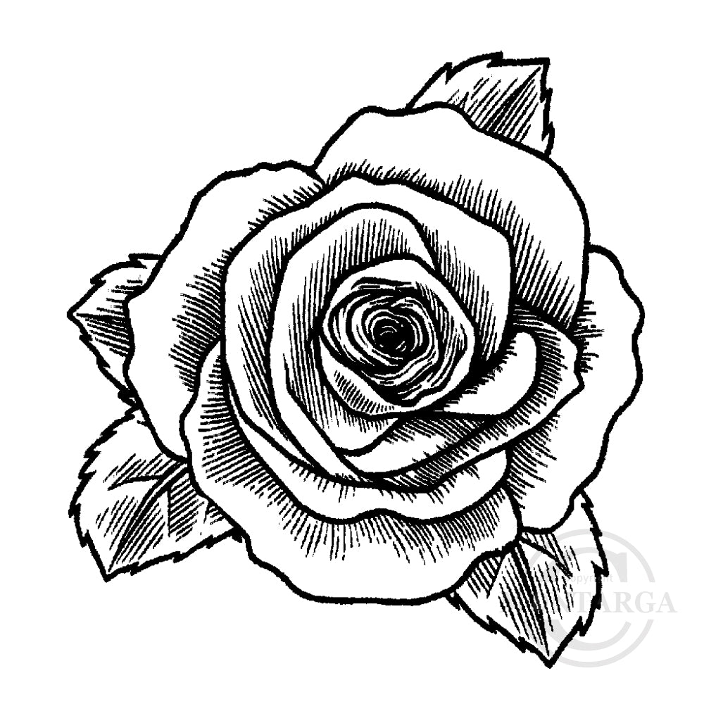 3243 D - Rose Head Rubber Stamp
