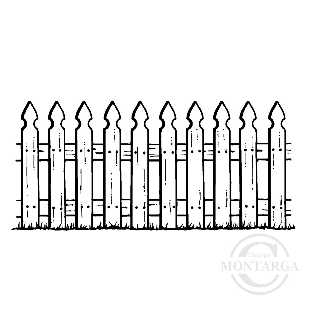3287 FF - Picket Fence Rubber Stamp