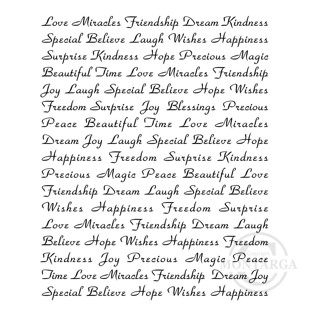 3323 I or G - Wording Background Rubber Stamp