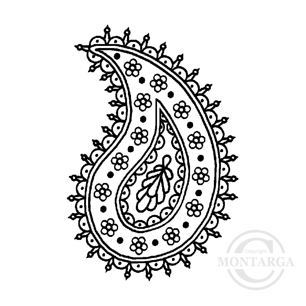 3334 C - Paisley Rubber Stamp