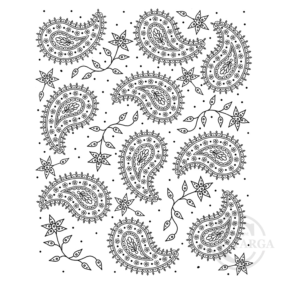 3335 I - Paisley Pattern Rubber Stamp