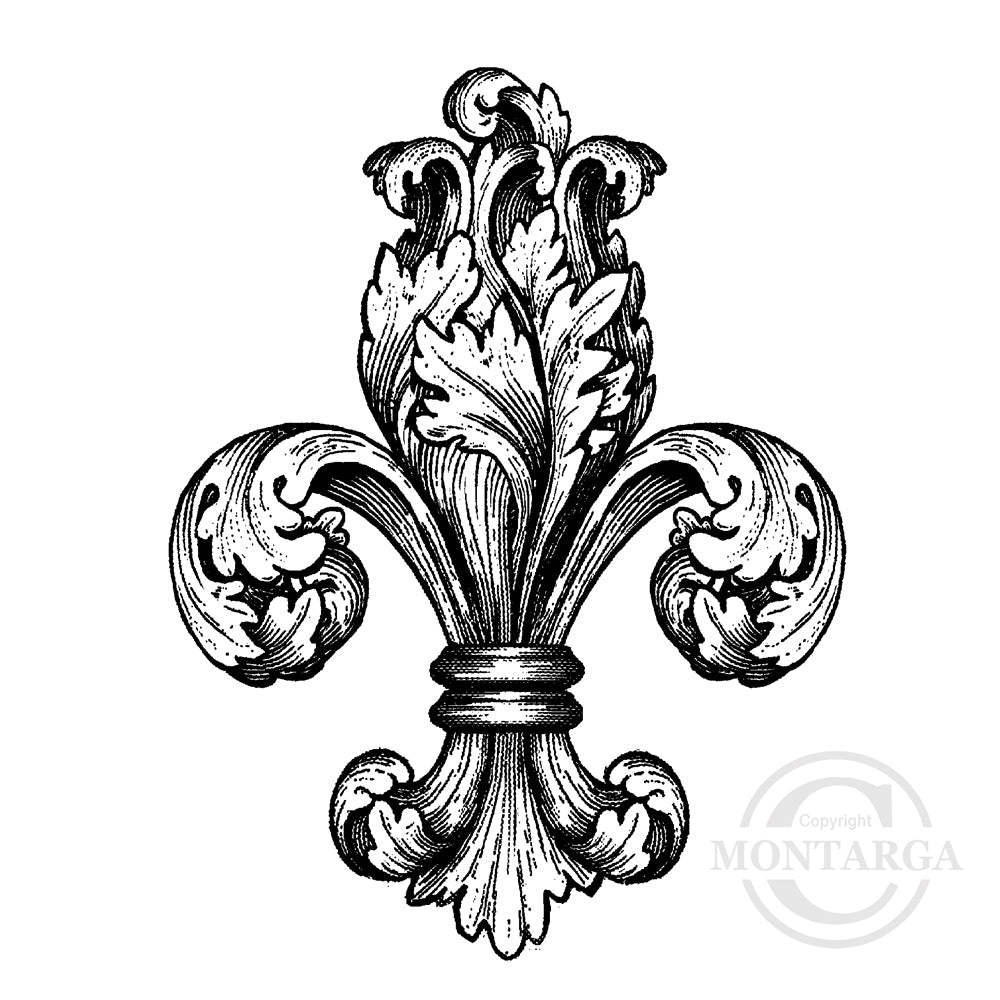3338 F - Fleur de Lis Rubber Stamp