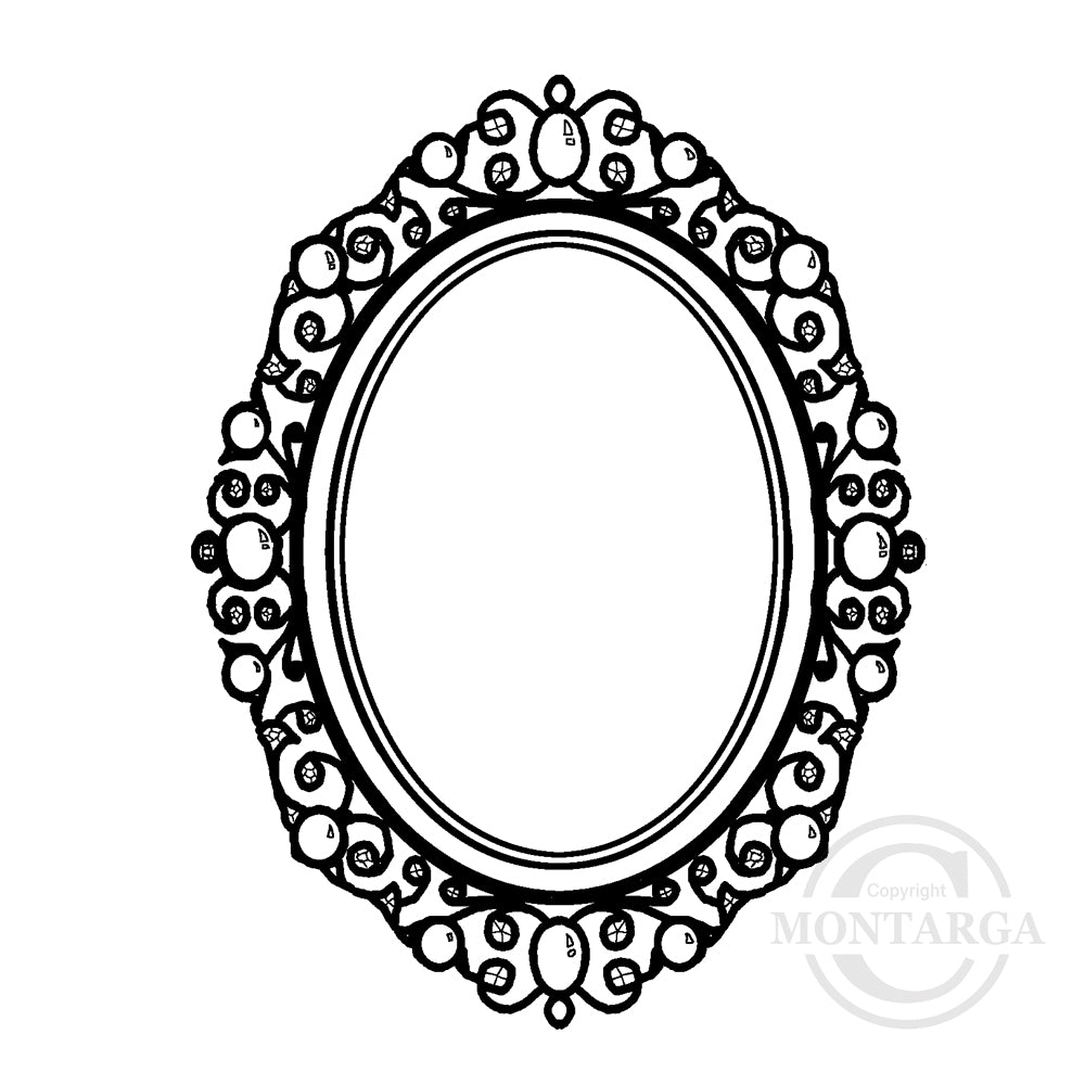 3342 F - Oval Frame Rubber Stamp