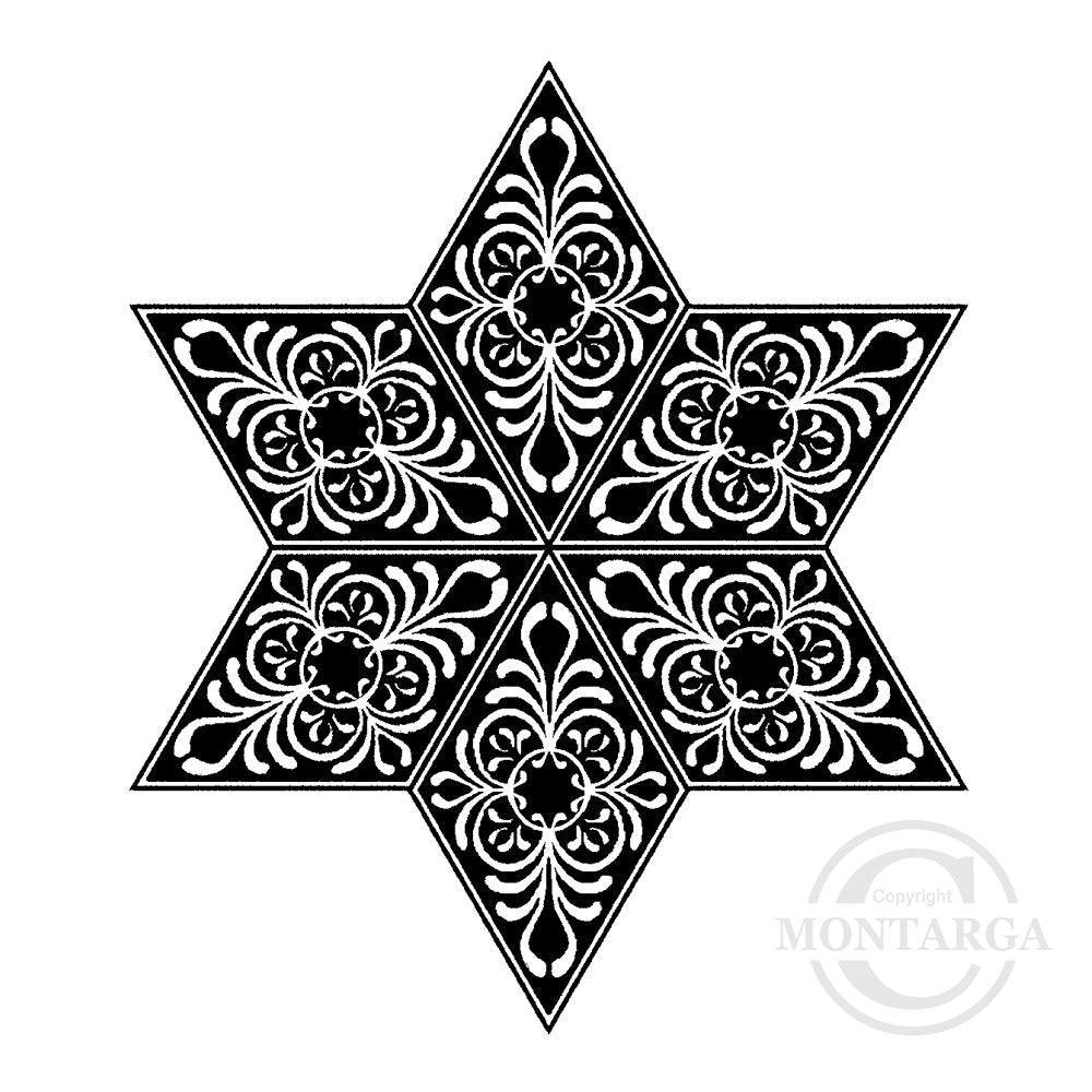 3362 G Ornate Star Rubber Stamp