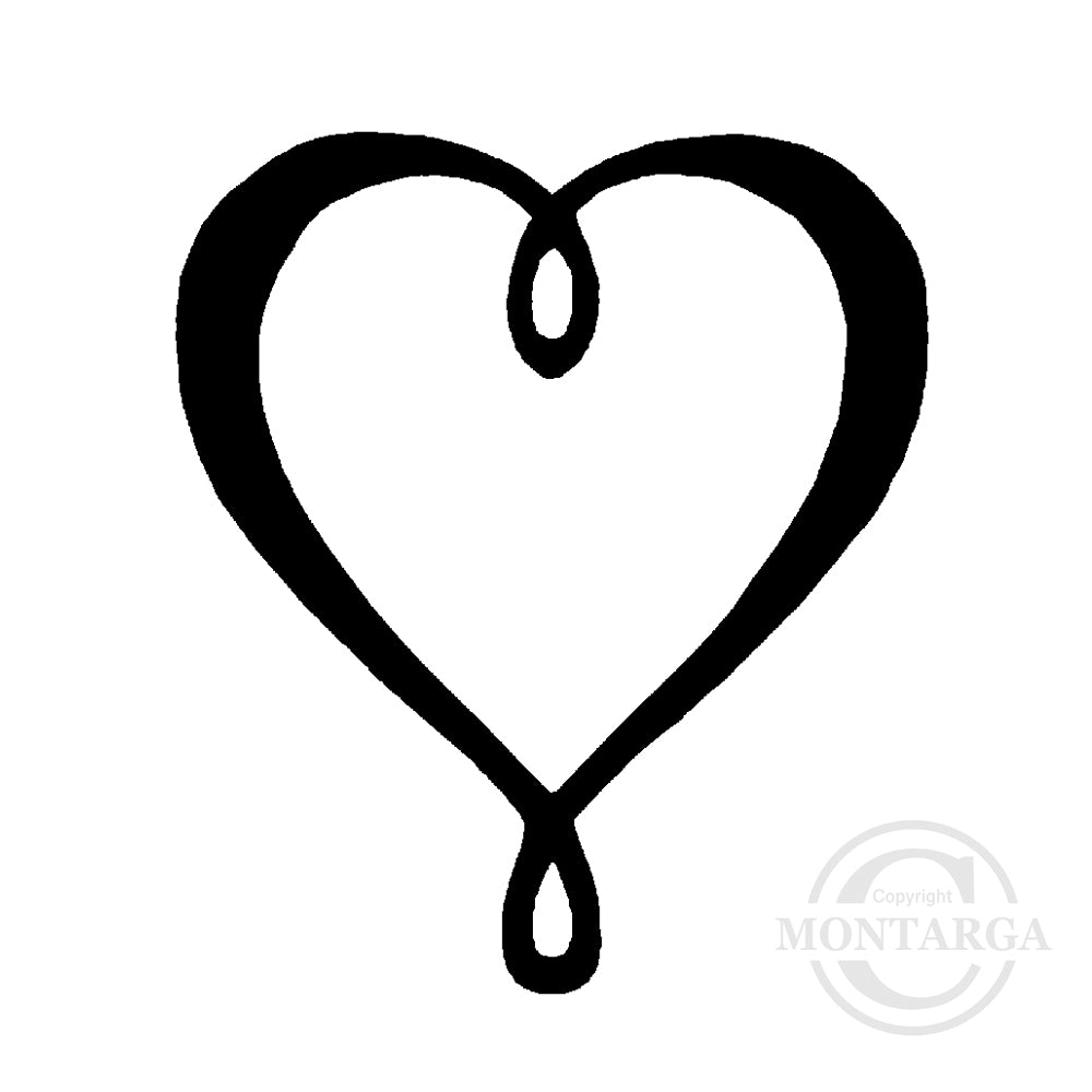 3401 A, C or F - Heart Rubber Stamp