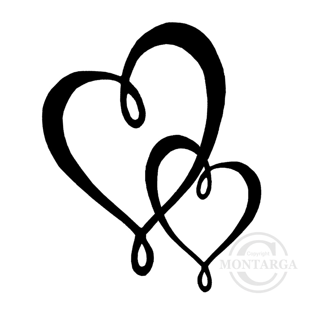 3403 D or F -  Two Hearts Rubber Stamp