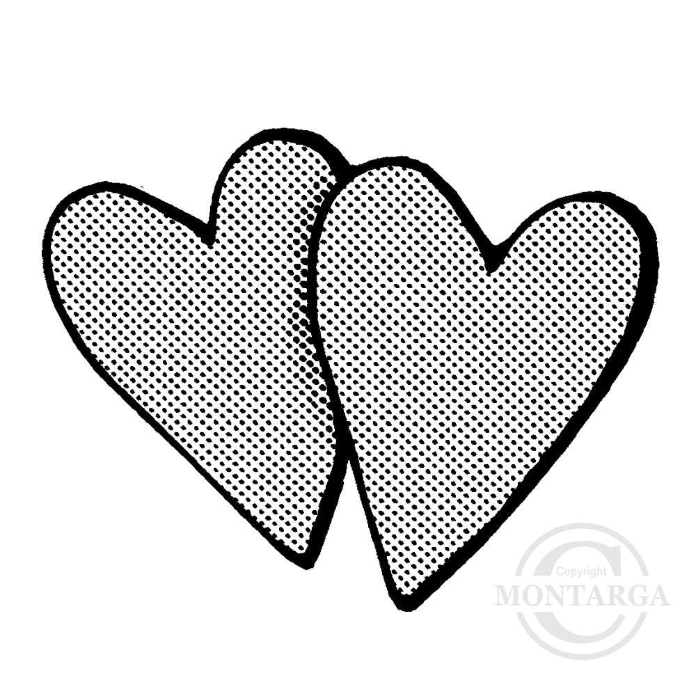 3420 D - Two Hearts Rubber Stamp