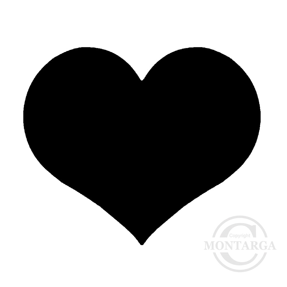 3424 A or C - Solid Heart Rubber Stamp