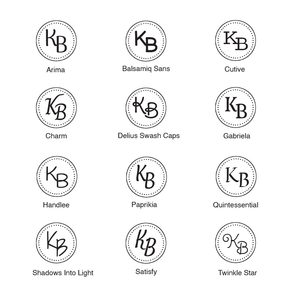 3431 A Dotted Circle - Initials Personalised Rubber Stamp