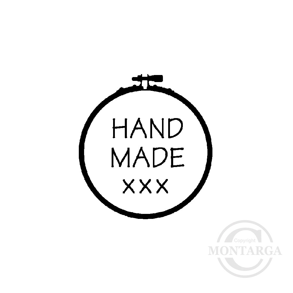 3433 A - Handmade In Hoop Rubber Stamp