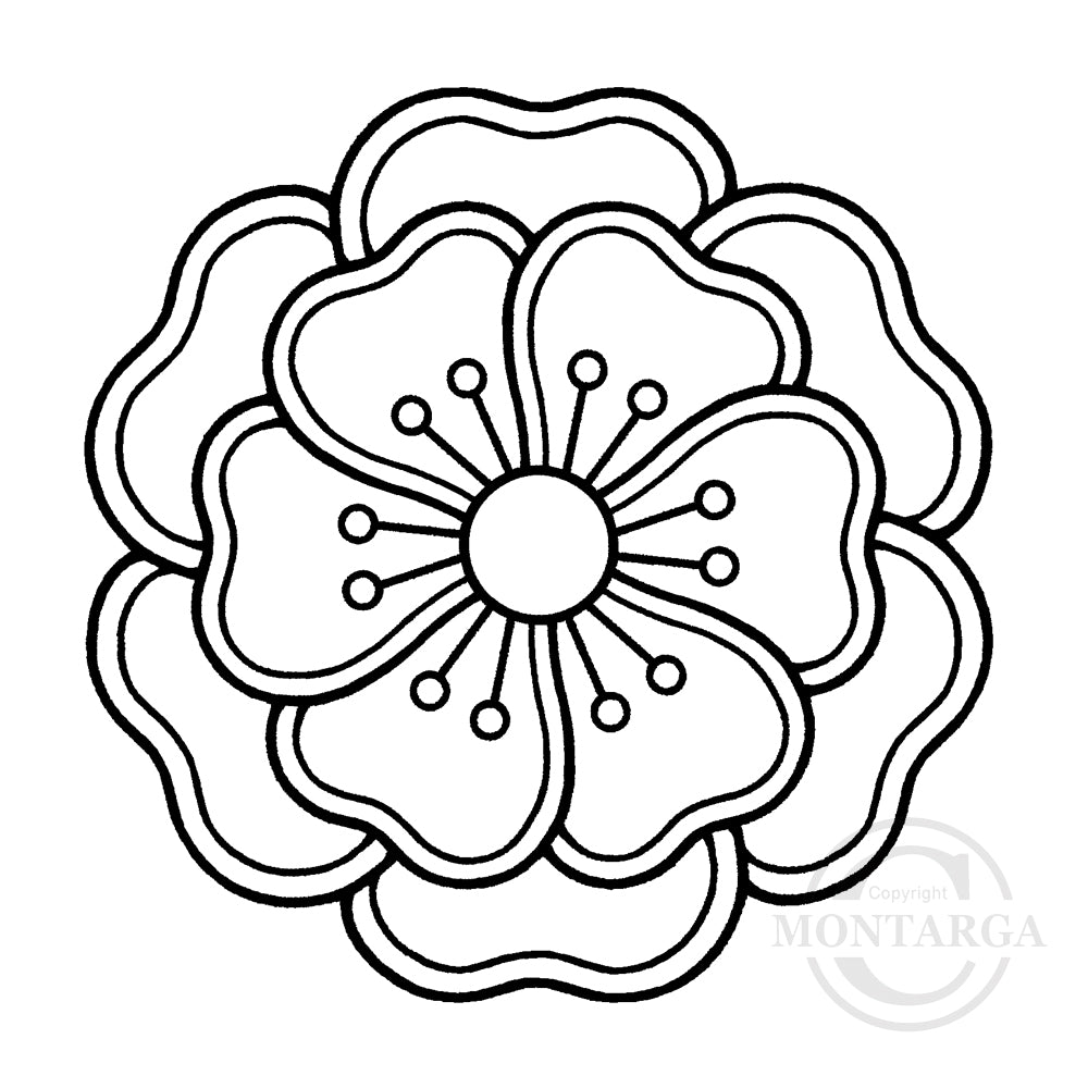3442 G - Layering Flower Rubber Stamp