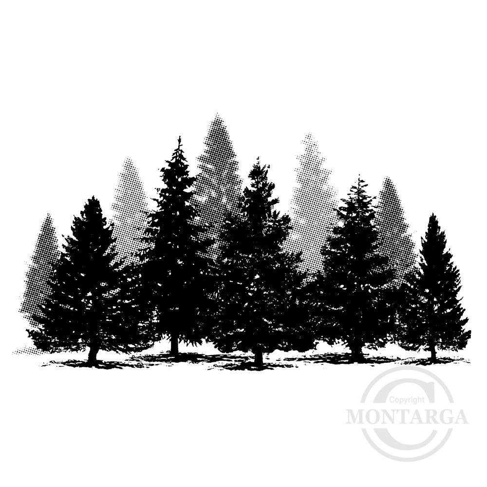 3449 GG - Trees Rubber Stamps