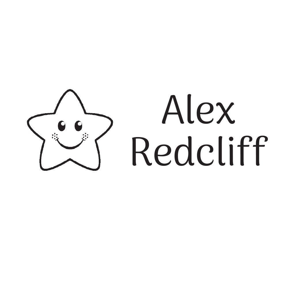 3452 B Star - Personalised Name Rubber Stamp