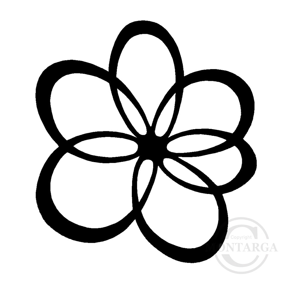 3453 D or F - Scribble Flower Rubber Stamp