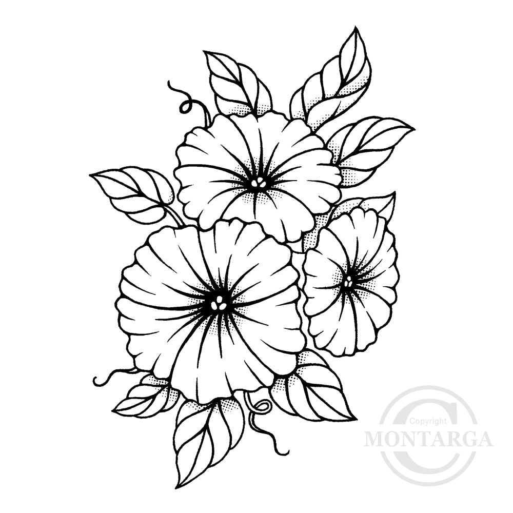 3455 GG - Morning Glory Rubber Stamp