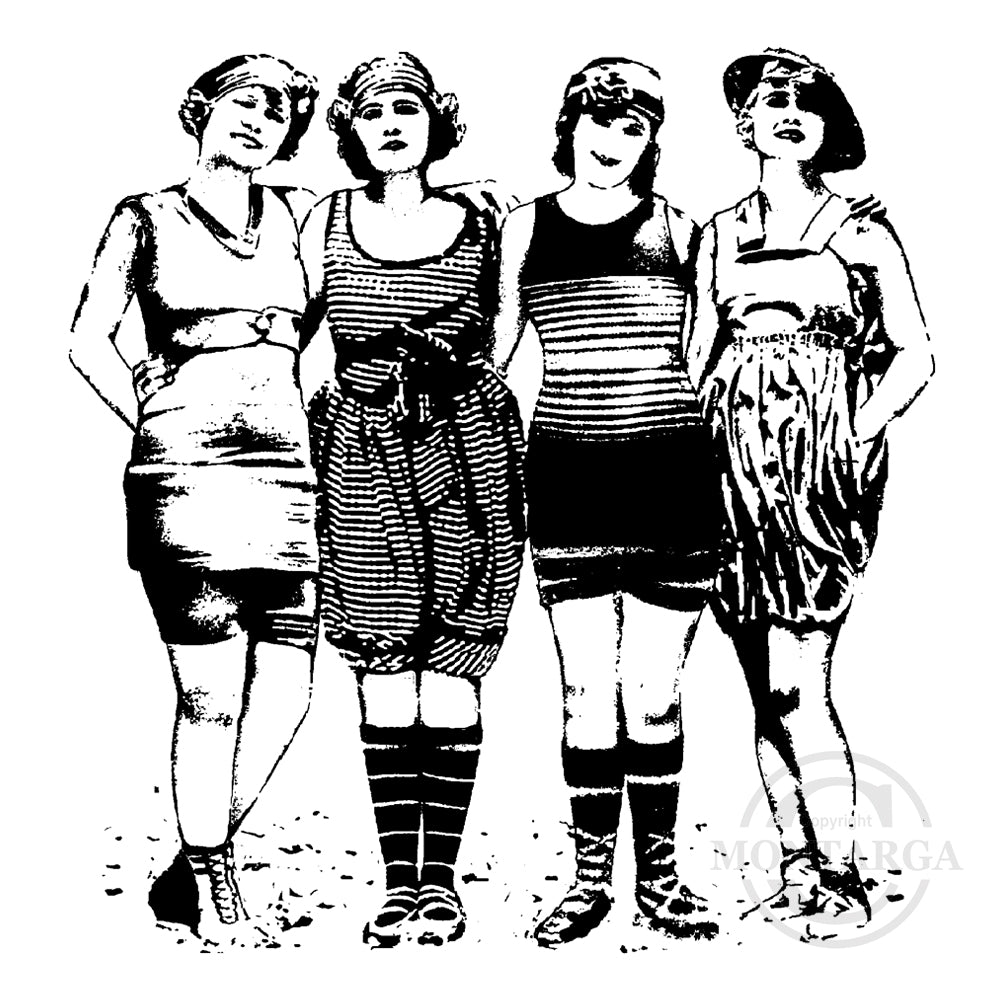 3506 H - Beach Ladies Rubber Stamp