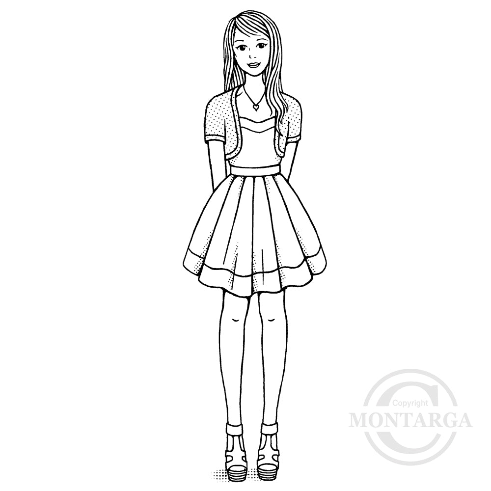 3556 FFF - Teenage Girl Rubber Stamp