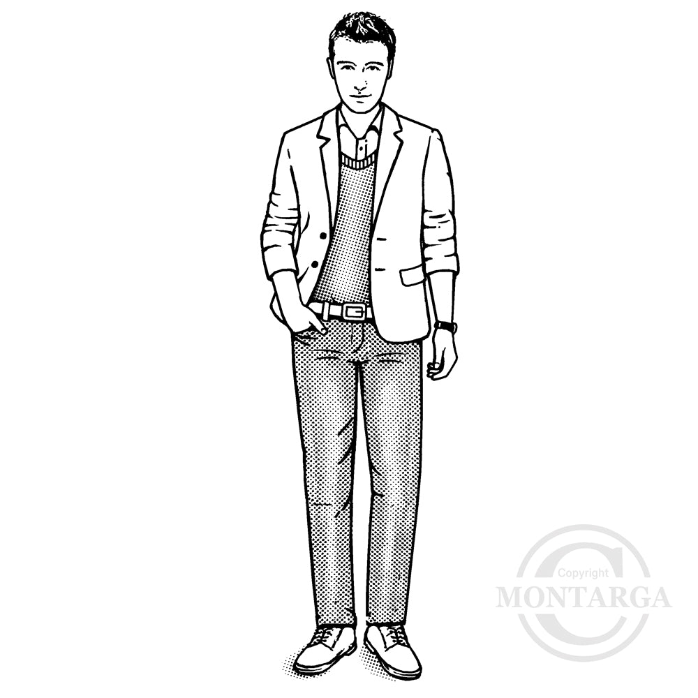 3557 FFF - Modern Guy Rubber Stamp