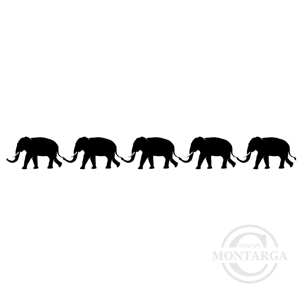 3603 BBB - Line Of Elephants Rubber Stamp