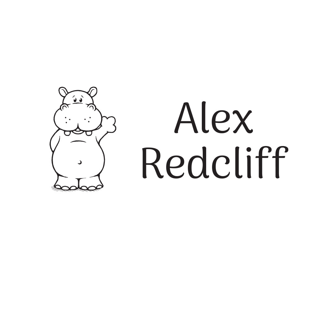 3614 B Hippo - Personalised Name Rubber Stamp