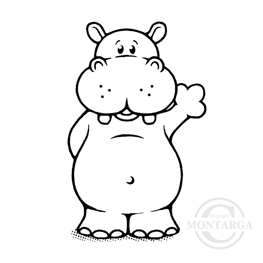 3614 D - Hippo Rubber Stamp