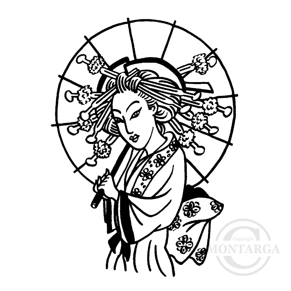3725 F - Geisha Rubber Stamp